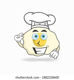 El personaje de la mascota de huevos se convierte en chef. ilustración vectorial