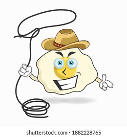 The Egg mascot character becomes a cowboy. vector illustration