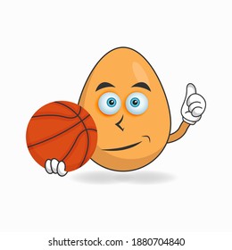 The Egg mascot character becomes a Egg2 player. vector illustration