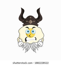 El personaje de la mascota de huevos se convierte en un luchador. ilustración vectorial