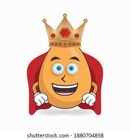 The Egg mascot character becomes a king. vector illustration