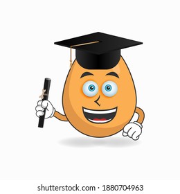 The Egg mascot character becomes a scholar. vector illustration