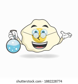 The Egg mascot character becomes a scientist. vector illustration