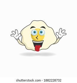 Egg mascot character with laughing expression and sticking tongue. vector illustration