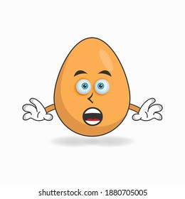 Egg mascot character with shocked expression. vector illustration