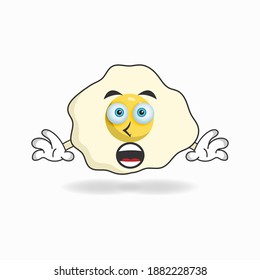 Egg mascot character with shocked expression. vector illustration