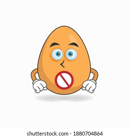 The Egg mascot character with a speechless expression. vector illustration