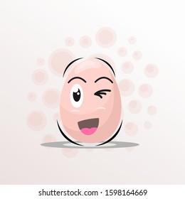 egg mascot expressions design vector