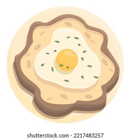 Egg meal icon cartoon vector. Cuisine food. Fried cod