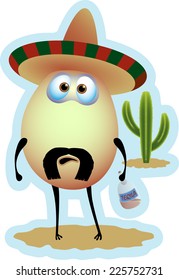 Egg mexican alcoholic blue background with tan