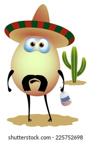 Egg mexican alcoholic with tan white background  