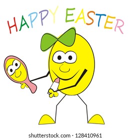 egg and mirror, vector icon, postcard