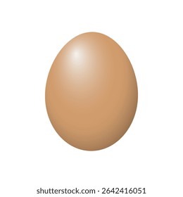 Egg mockup. Single brown egg on a plain background with smooth texture and natural shine. Stock Vector