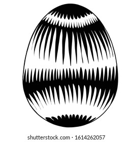 Egg. Monochrome object isolated on white background. Vector. Flat design. Easter. Religion Tradition. Holiday. Liner graphic design. Hand drawn 