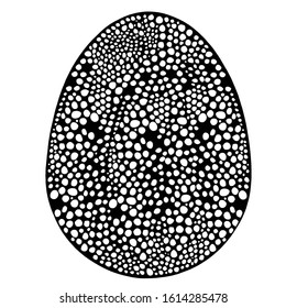 Egg. Monochrome object isolated on white background. Vector. Flat design. Easter. Religion Tradition. Holiday. Liner graphic design. Hand drawn. Doodle
