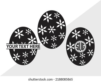 Egg Monogram SVG Printable Vector Illustration