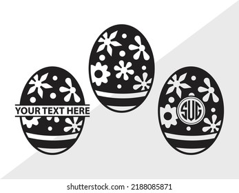 Egg Monogram SVG Printable Vector Illustration