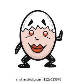 egg monsters vector on white blackground