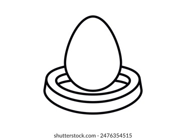 Egg in a nest black icon