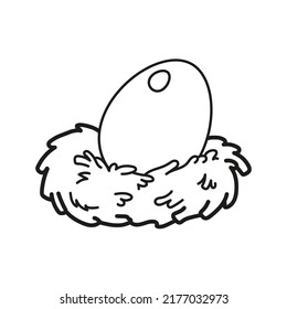 Egg Nest Coloring Book Children Black Stock Vector (Royalty Free ...