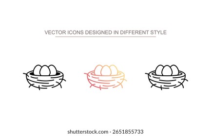 Egg Nest icon design with white background stock illustration