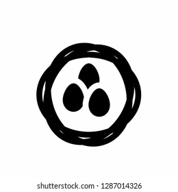 egg in nest icon vector on white background - Vector