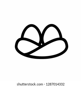 egg in nest icon vector on white background - Vector