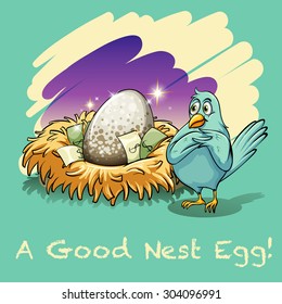 Egg in the nest illustration
