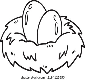 Egg Nest Isolated Coloring Page Kids Stock Vector (Royalty Free ...