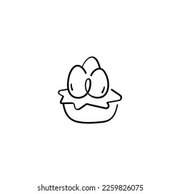 Egg in Nest Line Style Icon Design