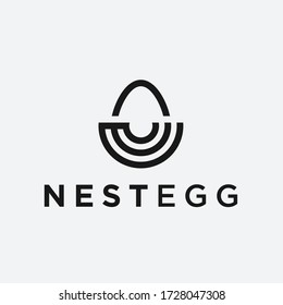 Logo Nest Ei. Vogelnistenvektor