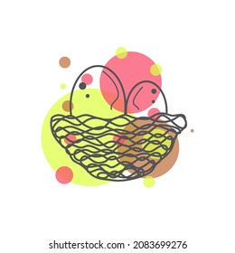 Egg Nest Logo Design Vector