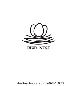 egg and nest logo vector illustration