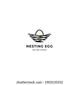 Egg in nest vector logo icon sign design. Isolated object on background