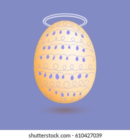 Egg with the nimbus above. Vector illustration