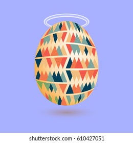 Egg with the nimbus above. Vector illustration