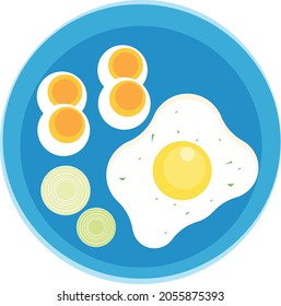 Egg omelette vector art and illustration