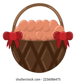 egg on a basket icon isolated