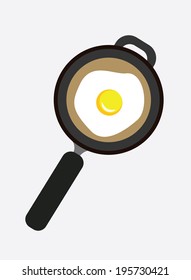 egg on frying pan. vector illustration.
