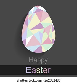 Egg on a gray background with a mosaic pattern