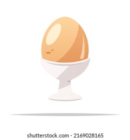 Egg on holder cup vector isolated illustration
