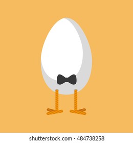 egg on legs. bow tie