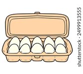 egg on pack illustration hand drawn isolated vector