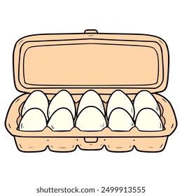 egg on pack illustration hand drawn isolated vector