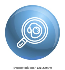 Egg on pan icon. Outline egg on pan vector icon for web design isolated on white background