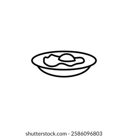 Egg on plate icon Flat fill set collection