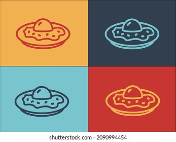 Egg On Plate Logo Template, Simple Flat Icon of breakfast,plate,egg