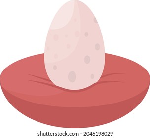 Egg on soft cushion semi flat color vector object. Full realistic item on white. Easter holiday decoration isolated modern cartoon style illustration for graphic design and animation