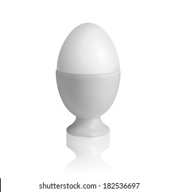 Egg on stand - isolated on white background