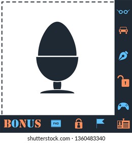 Egg On Stand. Perfect icon with bonus simple icons